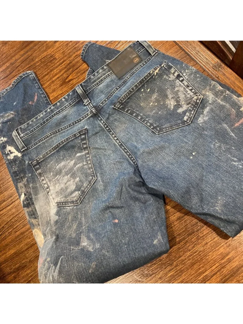 AG Owens Athletic Jean Mens 32x33 Paint Splatter Festival Grunge Distressed